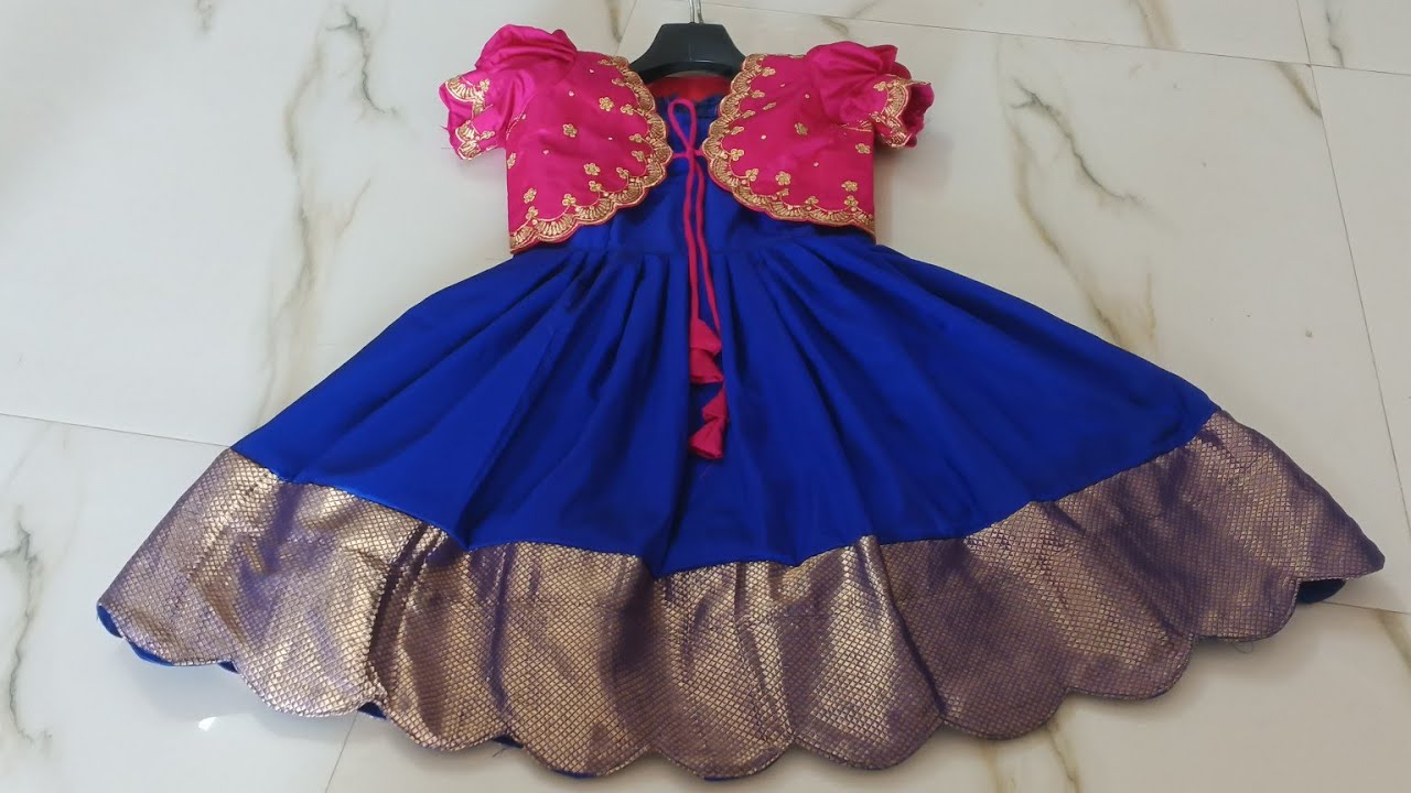 Pattu langa &overcoat cutting and stitching 🧵#asvcreationvlogs #fashion #fashion #kidsdress