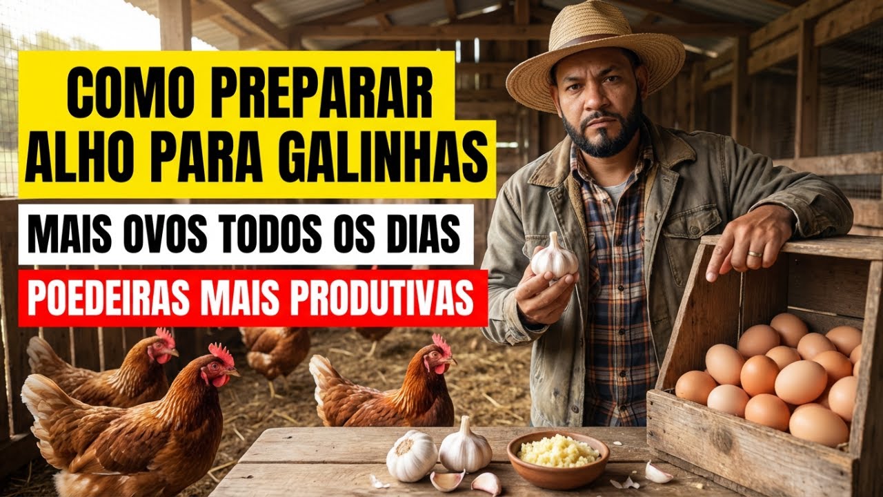 Como preparar alho para minhas galinhas poedeiras para que elas produzam mais ovos todos os dias