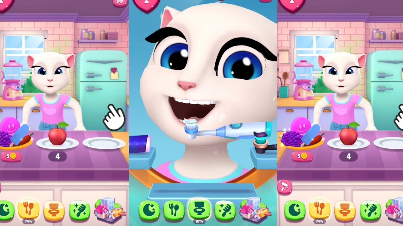 Wow Angela's First Day | My Talking Angela 2 Vs Reverse Funny Moments Gameplay Part-1