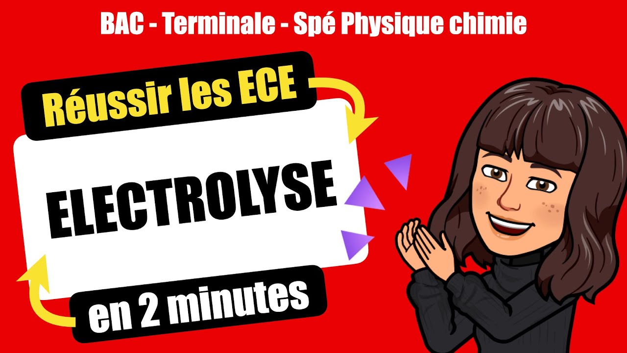 👩‍🔬Réussir l'ECE de Spécialité Physique Chimie - ELECTROLYSE -  TERMINALE