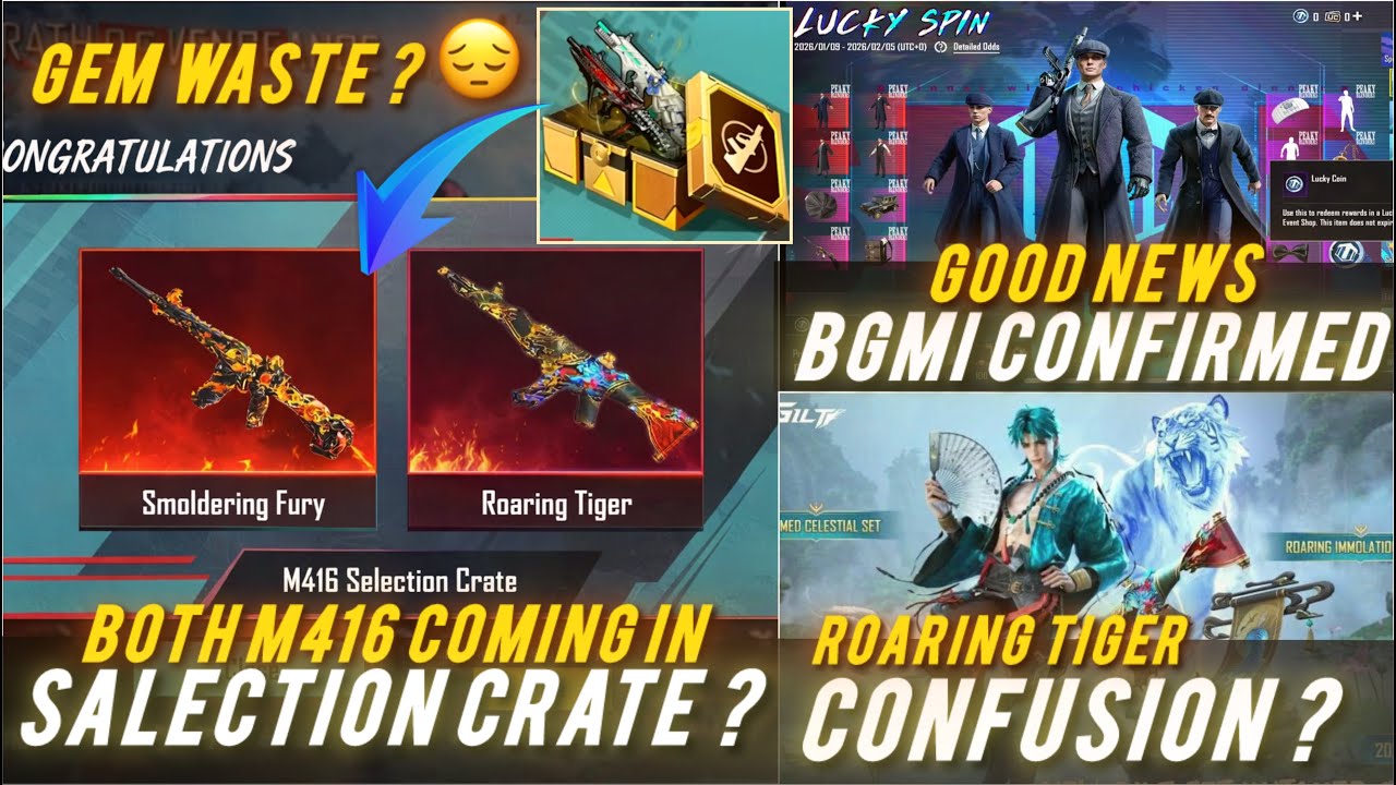 NEW M416 IN SALECTION CRATE ? 🔥ROARING TIGER RETURN CANCEL 😔 ? BGMI X PEAKY BLINDERS CONFIRMED ✅