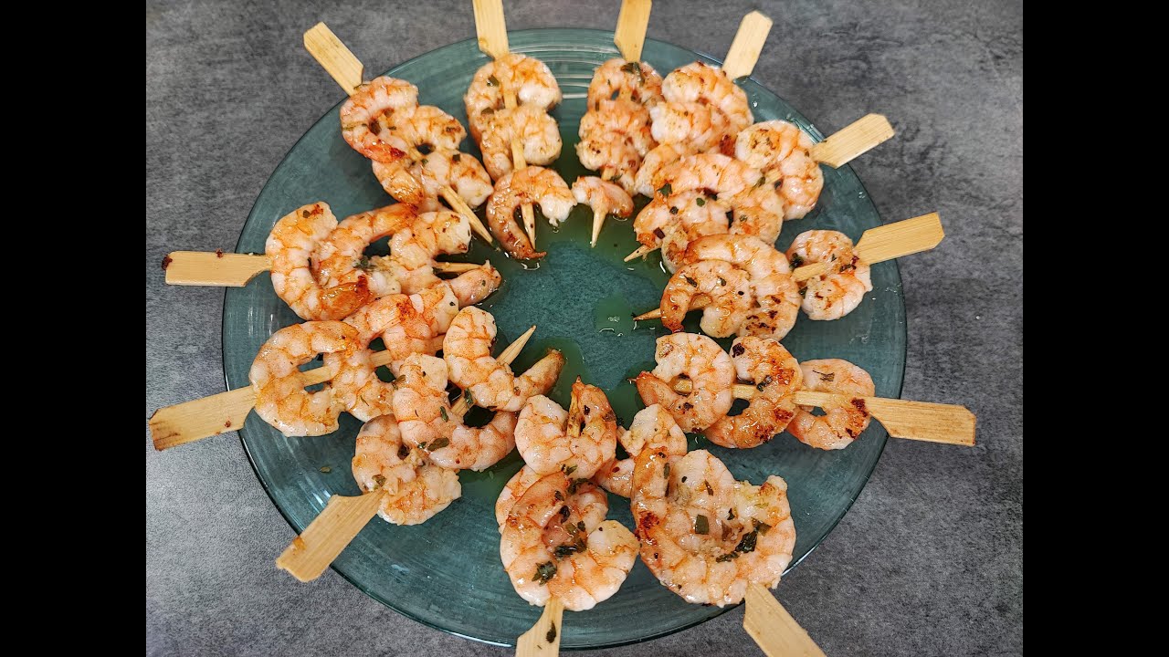 brochette de crevette idéal pour l apéro entre potes cuit au barbecue ou a la plancha un pur délice