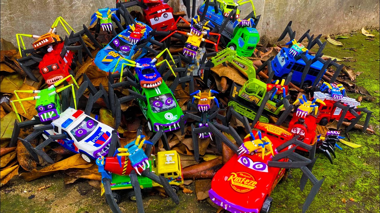 Upgrade RC LIGHTNING MCQUEEN EATER Monster Percy Spider, Monster Eater Mcqueen Monster Police Car,