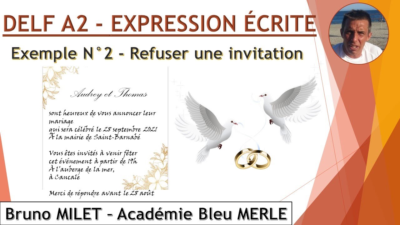 DELF A2    PRODUCTION ÉCRITE N°2   REFUSER UNE INVITATION
