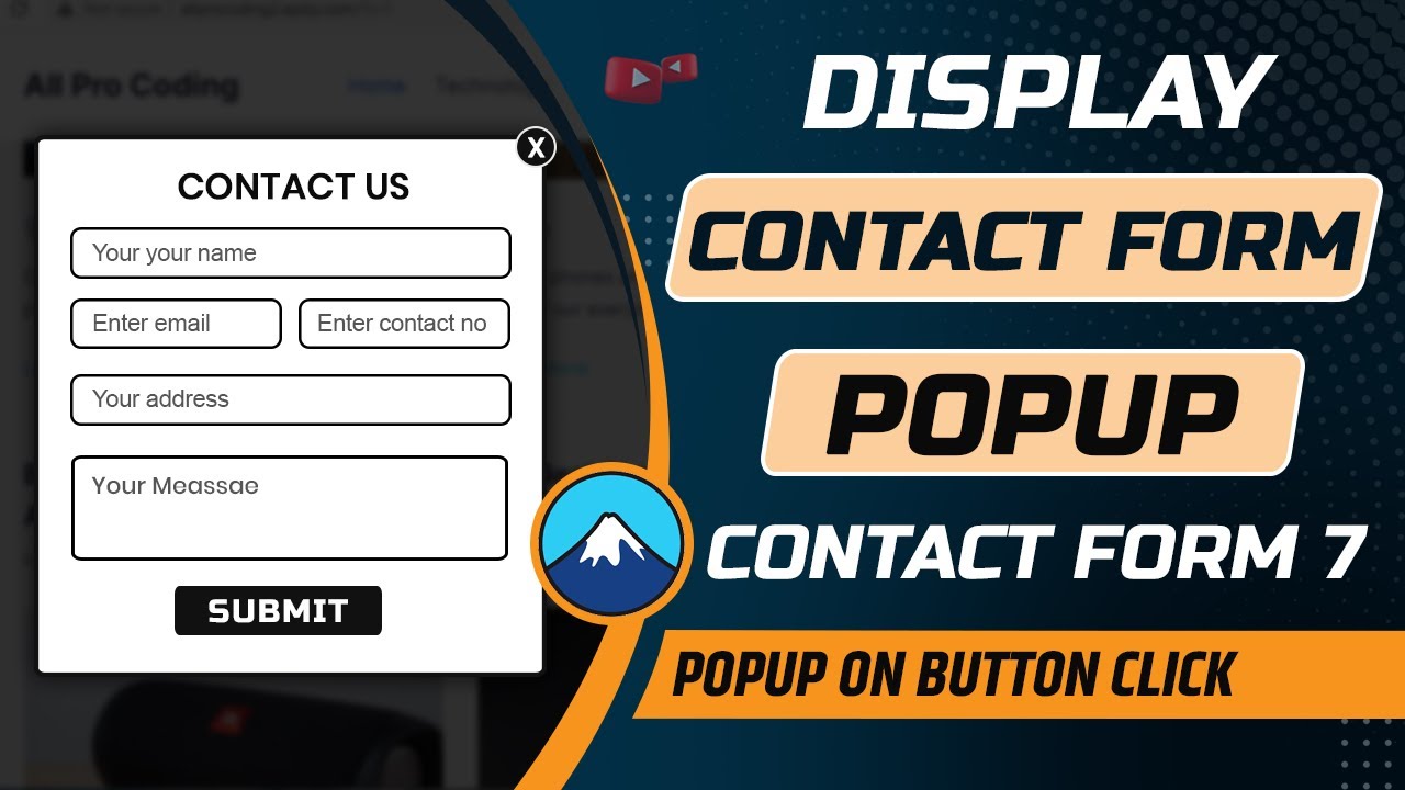 How to display contact form popup on button click in contact form 7 | Display Contact Form in popup