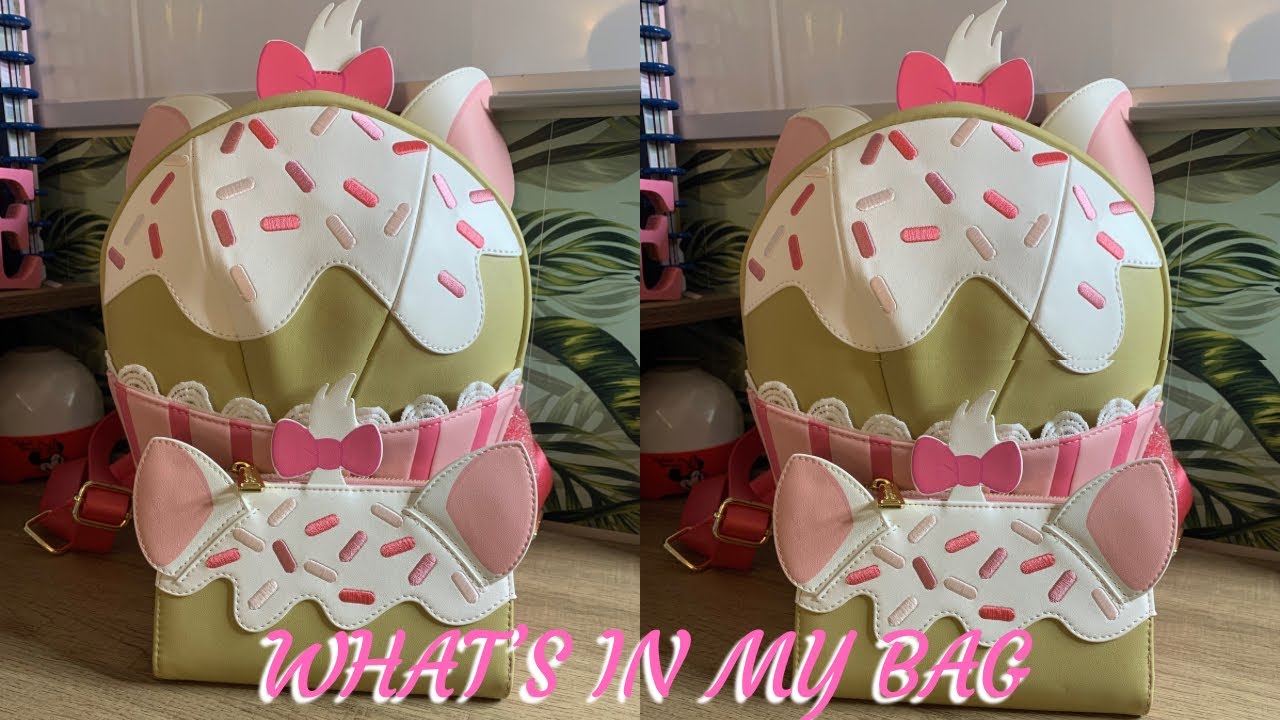 What’s in my bag/What’s in my purse Disney Marie Loungefly backpack
