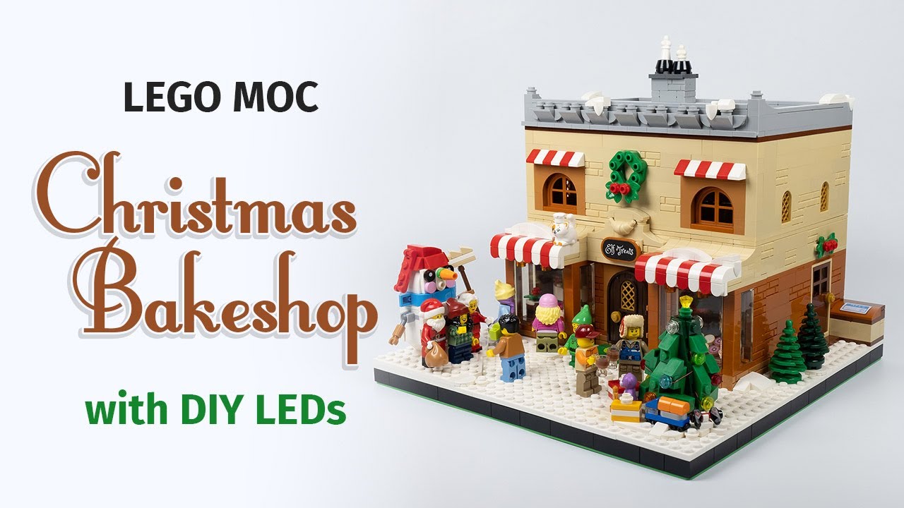 LEGO MOC - Christmas Bakeshop with DIY LED Lights
