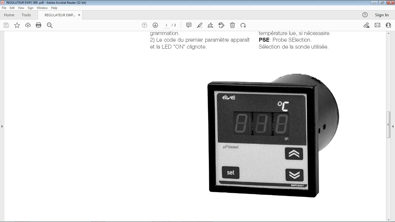 REGULATEUR ELIWELL EWPC 800