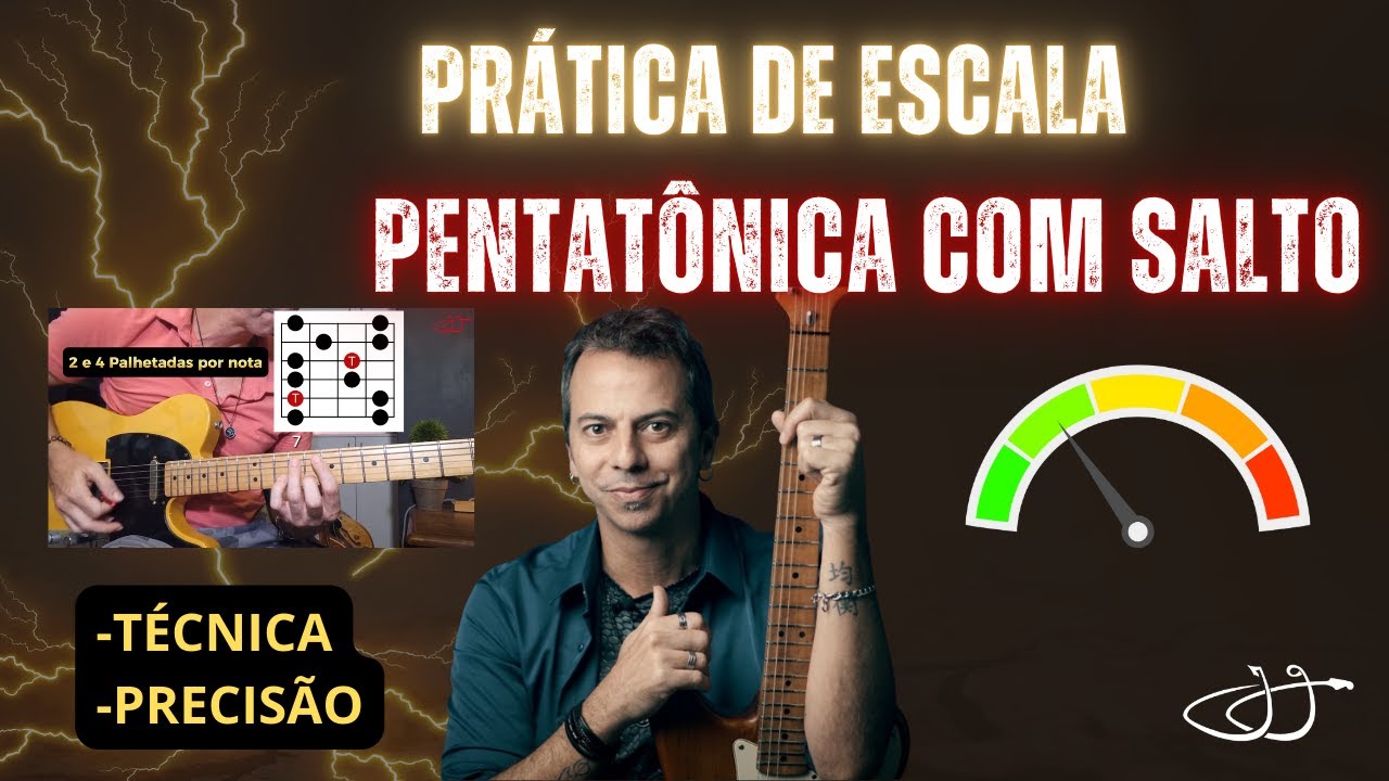Praticando Escala Pentatônica com Salto (gráfico na tela)