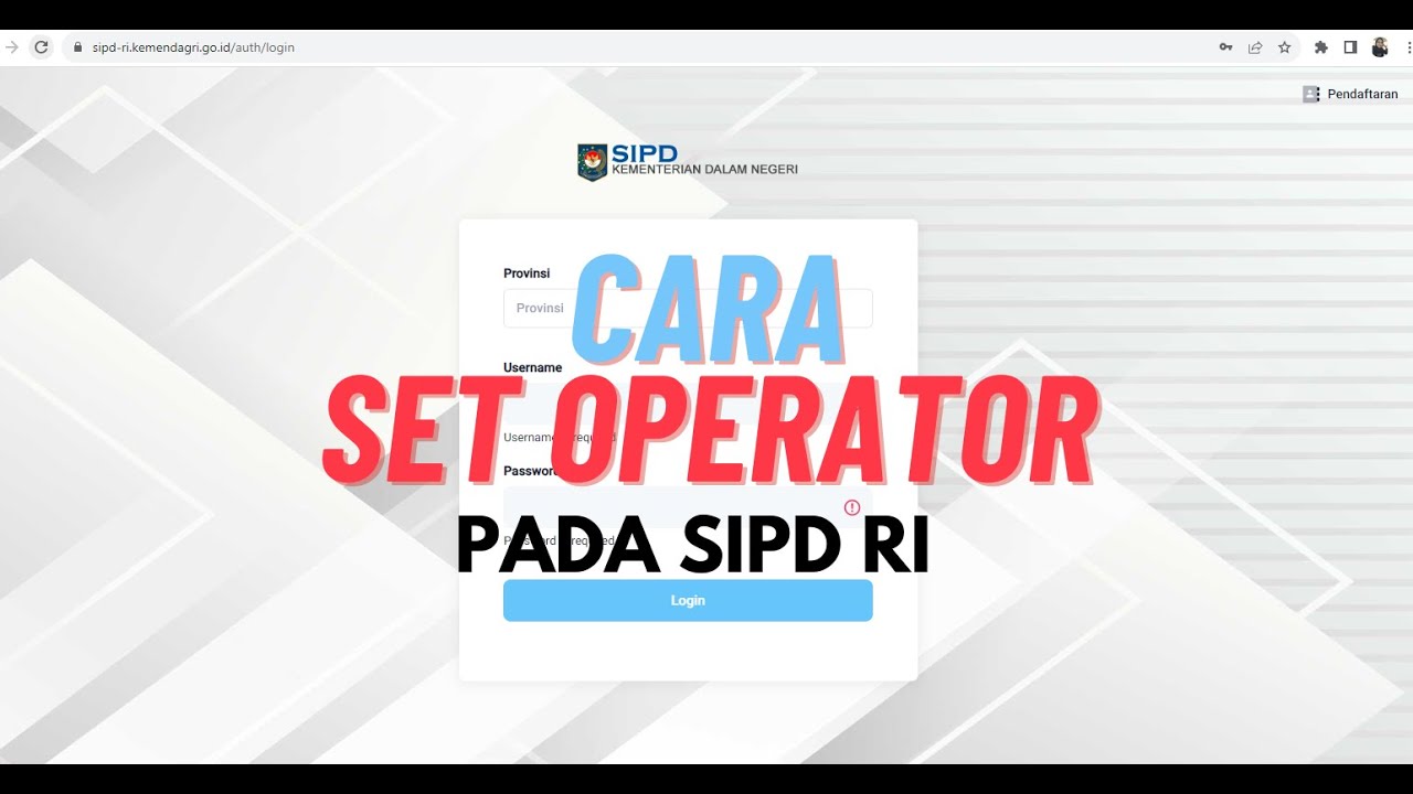 Cara Set Operator pada SIPD RI (Menambah/Mengubah Operator)
