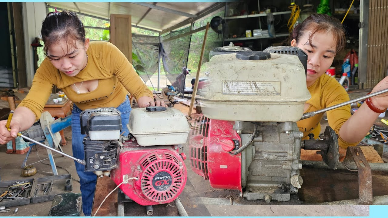 Genius girl Repairs and restores a severely damaged boat engine. fixOld becomes new/smith
