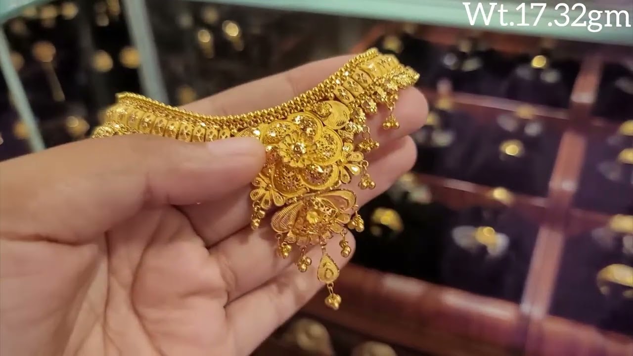 Latest Trending 22ct Gold Necklace lightweight jewelry New Designs #youtube #viral #skdesigned