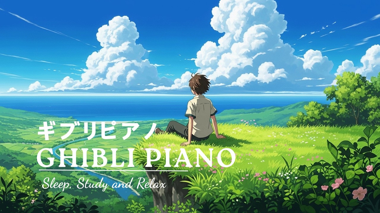 Calm Ghibli Piano Background Music for Studying, Relaxing and Gentle Sleep