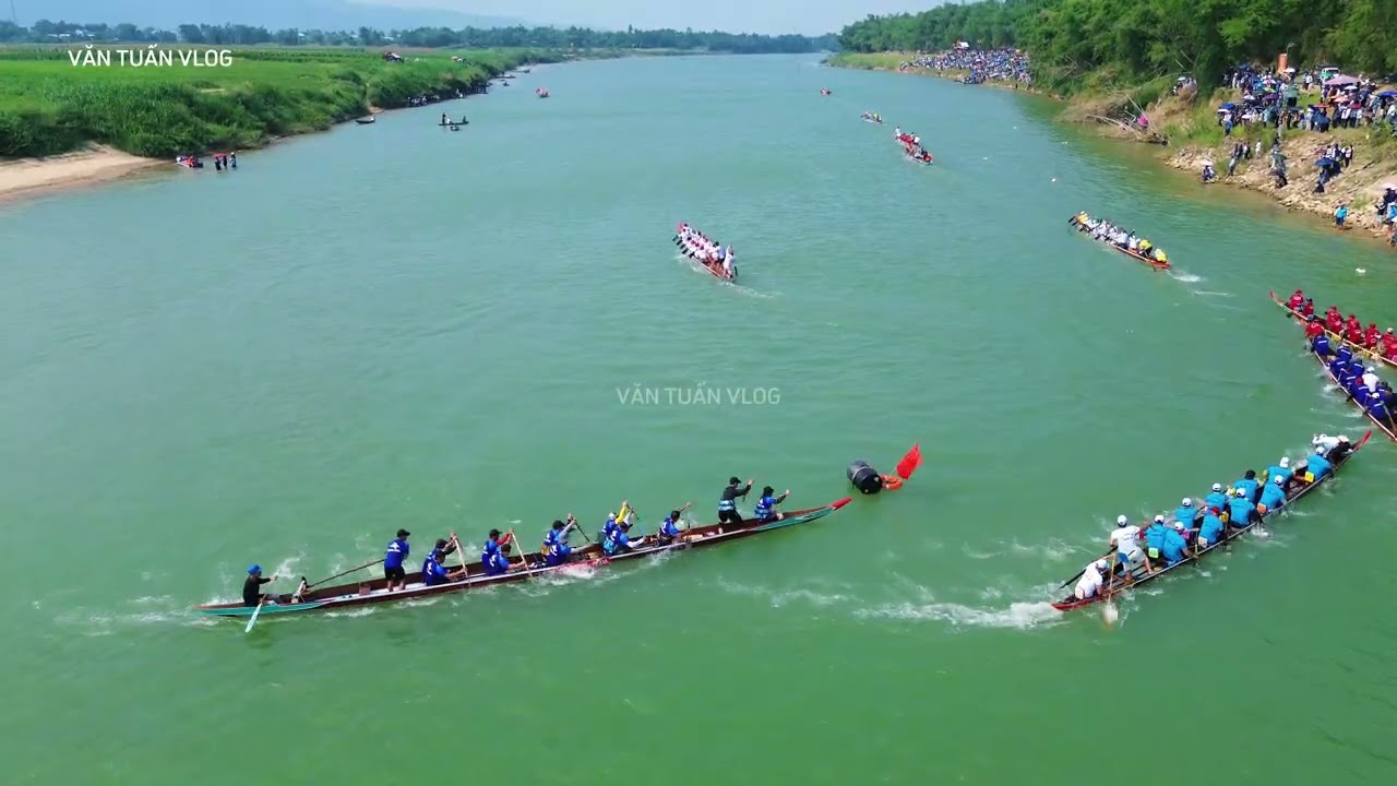 [Flycam] Giải Ch&iacute;nh Tiền Đua Thuyền B&agrave; Phường Ch&agrave;o 2026 tại X&atilde; Vu Gia