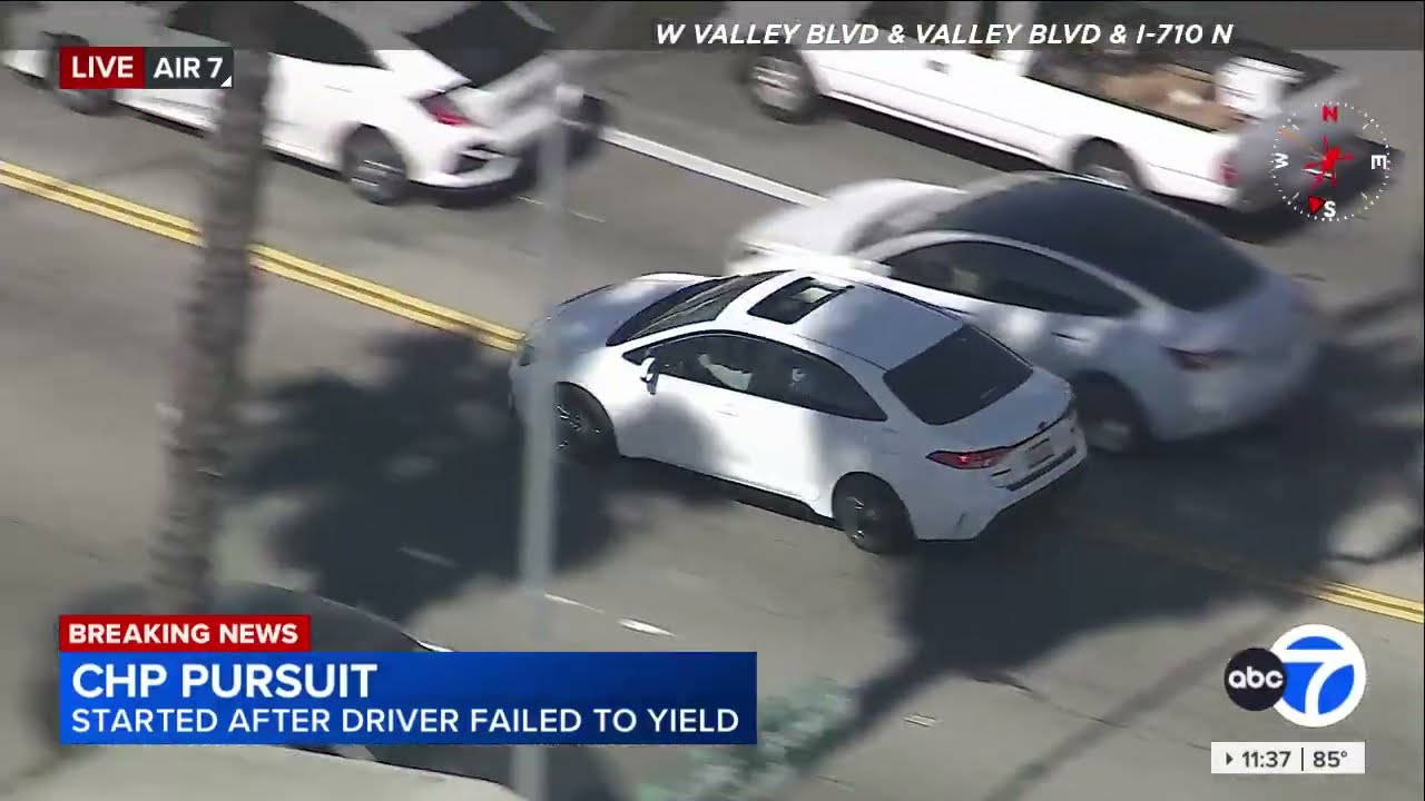 CHP chase white vehicle near East Los Angeles