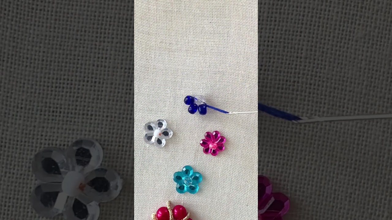 Beautiful daisy flower embroidery using beads
