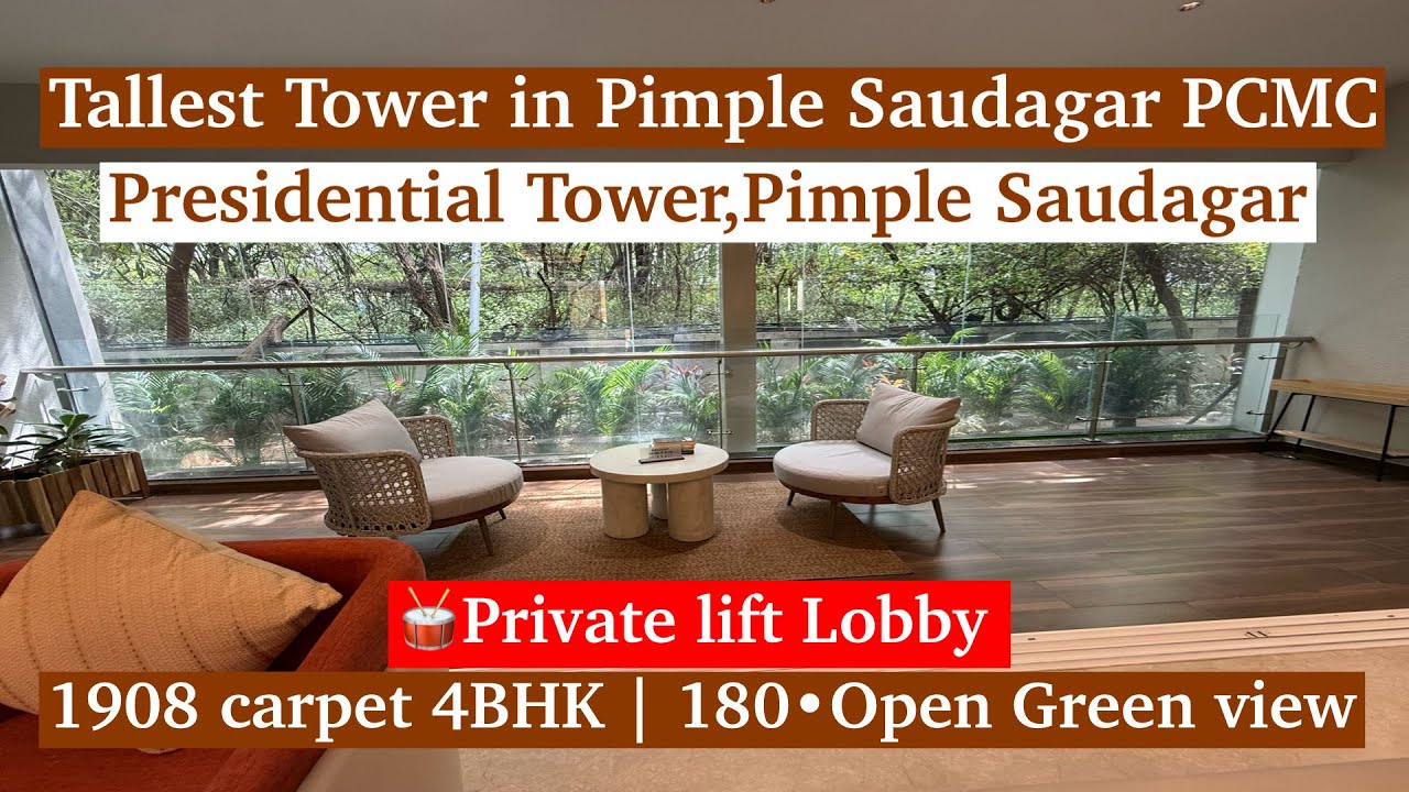 1908 Sq Ft 4BHK Apartment in Presidential Tower | Tallest Skyscraper in Pimple Saudagar 