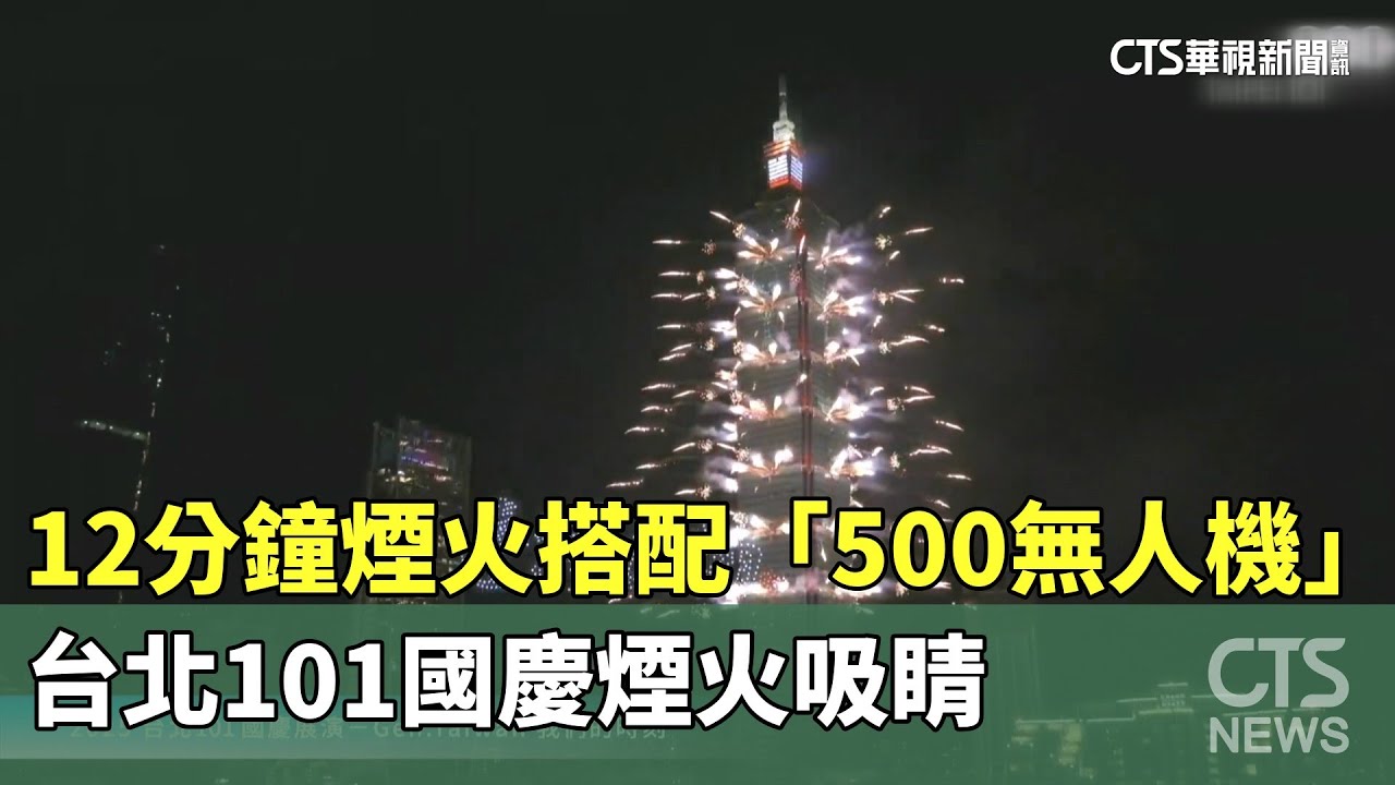 12分鐘煙火搭配「500無人機」　台北101國慶煙火吸睛｜華視新聞 20251011 
