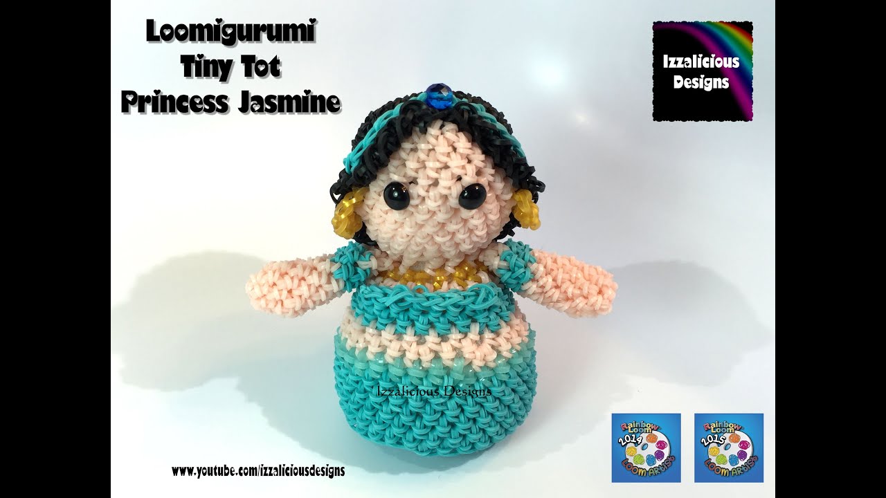 Rainbow Loom Loomigurumi Tiny Tot Princess Jasmine from Aladdin made w/ Rainbow Loom Bands