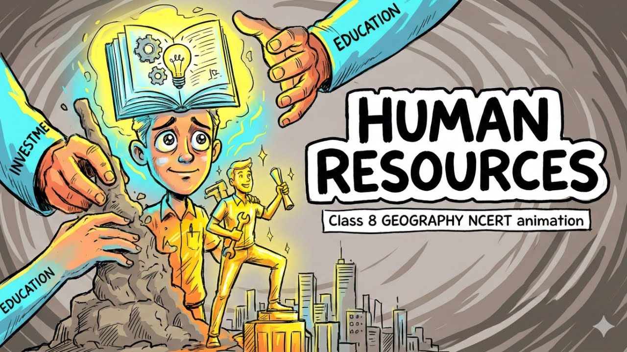 Human Resources | Class 8 Geography | Chapter 5 | NCERT | Whiteboard Animation | UPSC, SSC, Banking