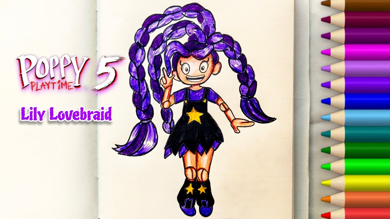 How to draw Lily Love braids from Poppy Playtime chapter 5 | poppy playtime game
