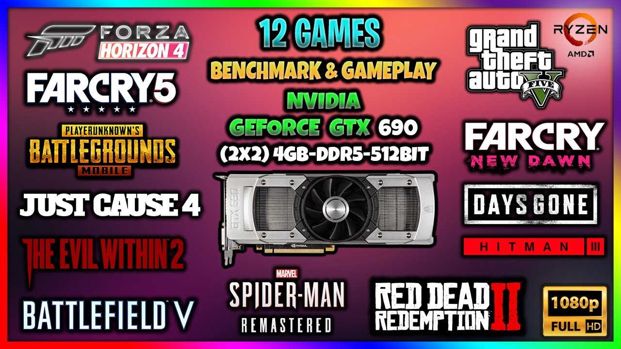 NVIDIA GTX 690 Dual Chip (2x2) 4GB | 12 LATEST GAMES TEST | 1080P | Benchmarking & Gameplay | 2023 |
