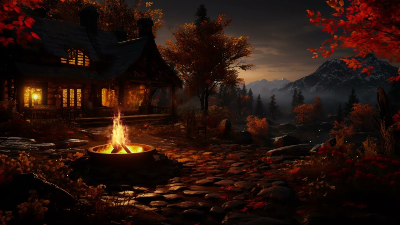 Tranquil Night Ambience 🌙 Cozy Campfire and Serene Cricket Sounds for Sleeping, Study & Relax
