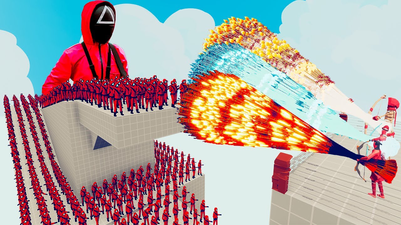 100x SQUID GAME-GUARD + 2x GIANT vs 3x EVERY GOD - Totally Accurate Battle Simulator TABS