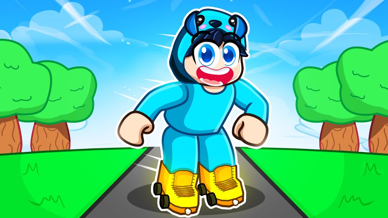 Я проехал 100 000 миль на скейте в Roblox Skate RACE Simulator! Вместе с сумасшедшей фанаткой!