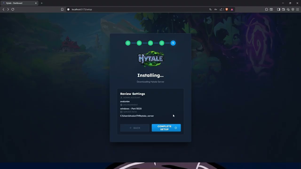 Hytale Server Panel - Management Dashboard