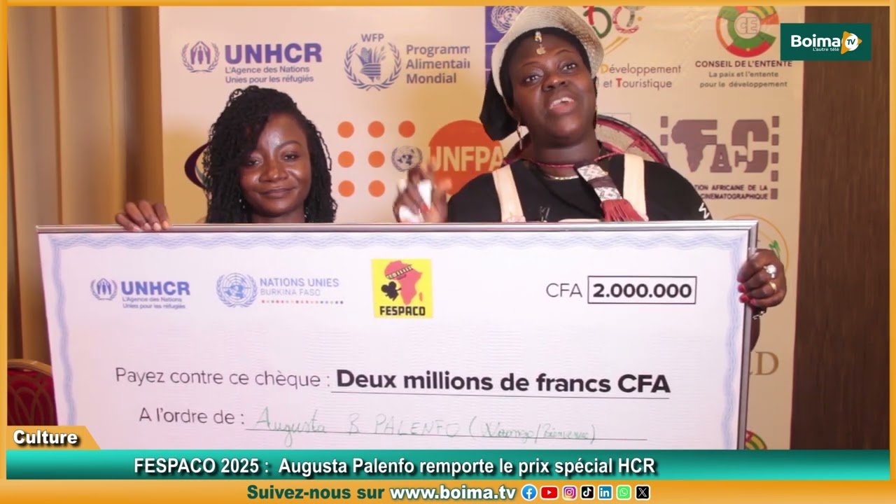 🟠 |   #FESPACO 2025 : L'#actrice Burkinabè Augusta Palenfo remporte le #prix_spécial_HCR