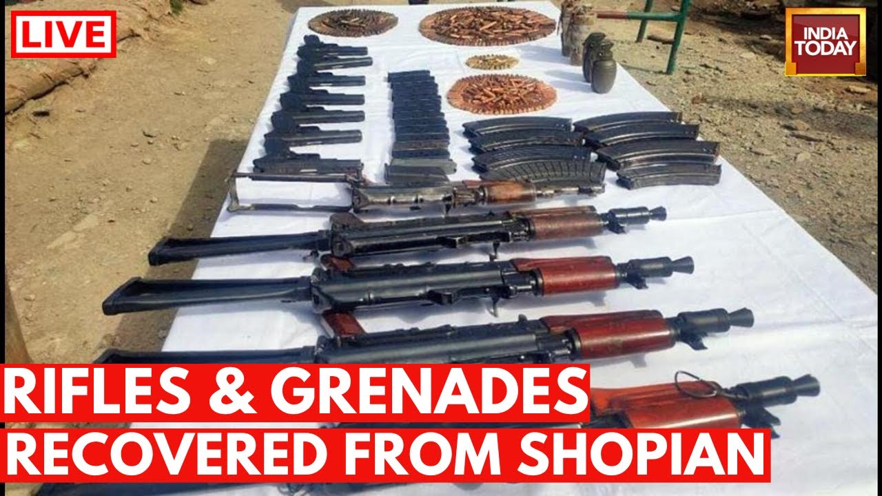 J&K News LIVE: Weapons Of Lashkar Terrorists Recovered | Cache Of Arms & Ammunition Seized