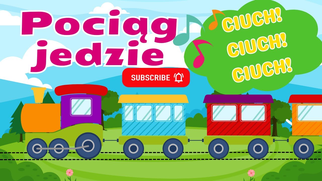 Jedzie pociąg Ciuch Ciuch Ciuch #piosenkidladzieci #piosenkaopociagu #popolsku #pociag  🚂🌟