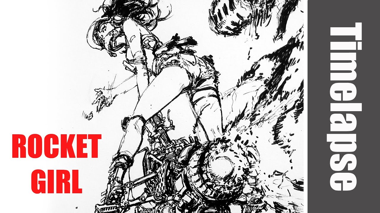 Drawing a manga scene without sketching - Timelapse | Red Hawk