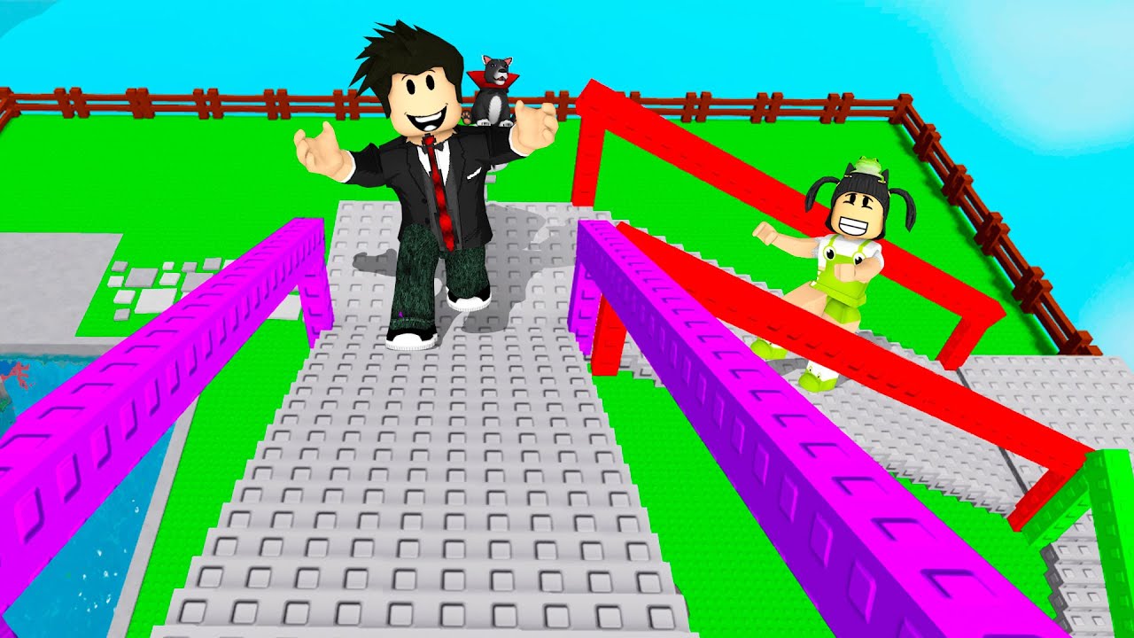 CAIR DA ESCADA COLORIDA | Roblox