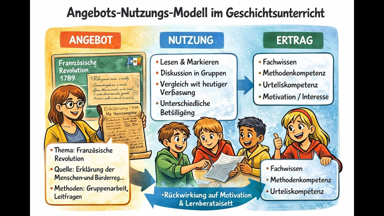 Angebot-Nutzungs-Modell im Geschichtsunterricht (Hilfe für Lehramt/ Referendariat)