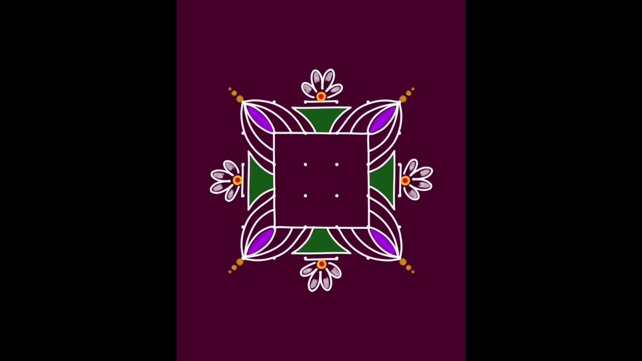 padi kolam for karthigai festival 6* 6 dots alpona designs 