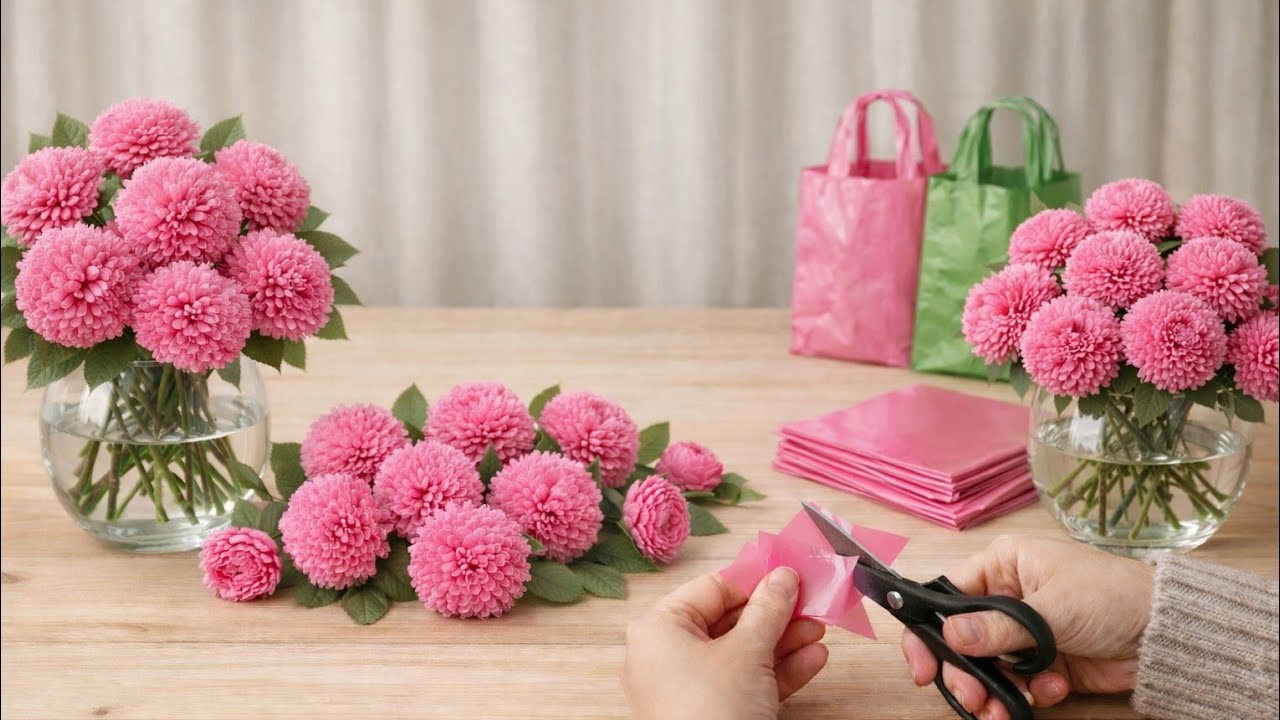 How to make Flower From shopping bags |  DIY Plastic Bag Flower Ideas | Easy Plastic Bag Crafts