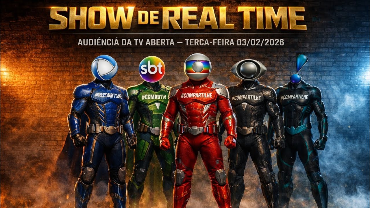 Tr&ecirc;s Gra&ccedil;as reage na audi&ecirc;ncia Show de Real Time - Audi&ecirc;ncia da TV Aberta Ter&ccedil;a-feira 03/02/2026