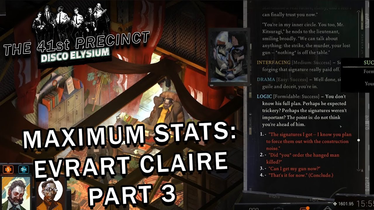 Disco Elysium - Maximum Stats - Evrart Claire Part 3