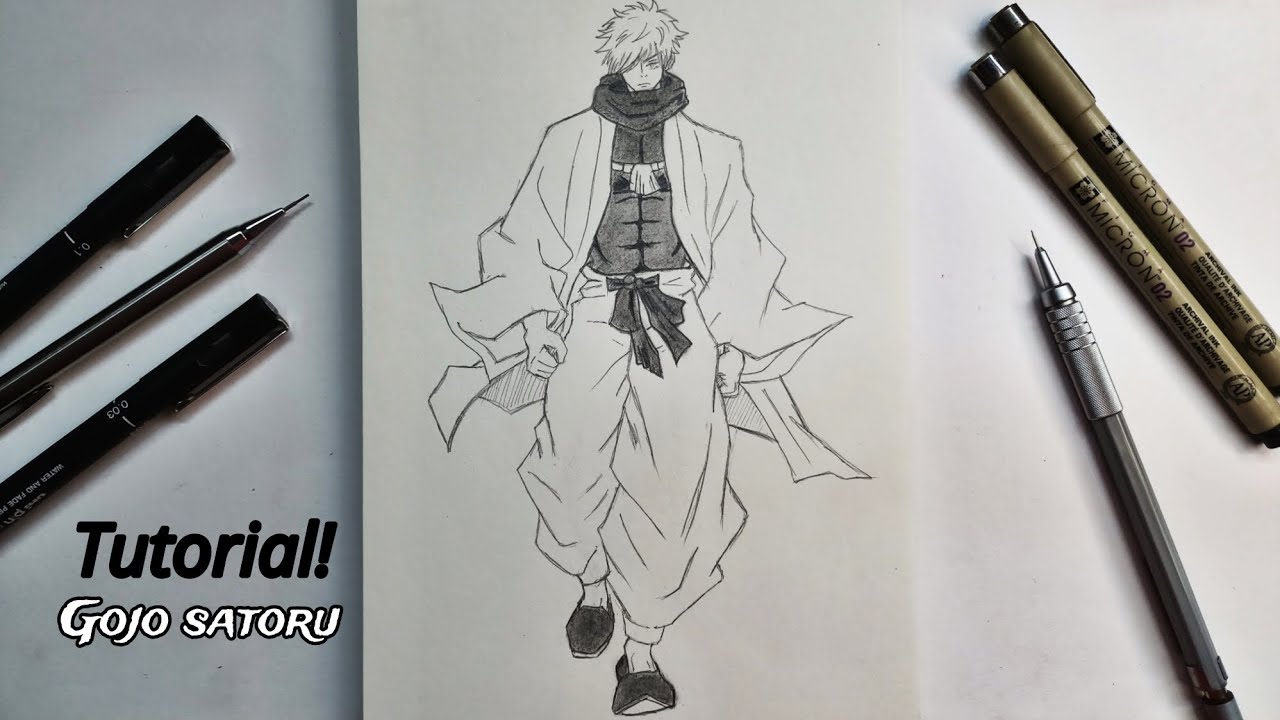 How To Draw Gojo Full Body || Step by Step pencil sketch || Jujutsu Kaisen | Anime Drawing Tutorial!