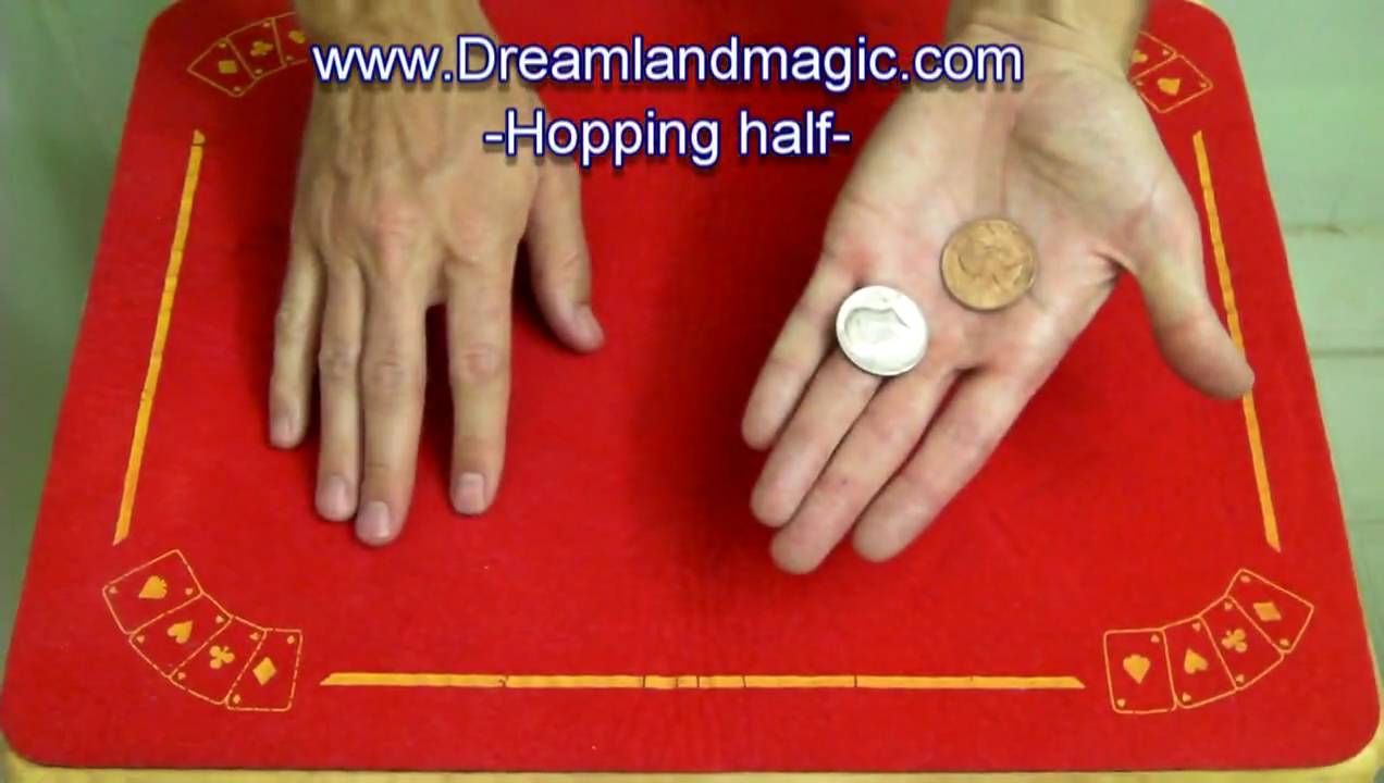 Quick but baffling coin trick -Hopping Half Close-up coin Illusion