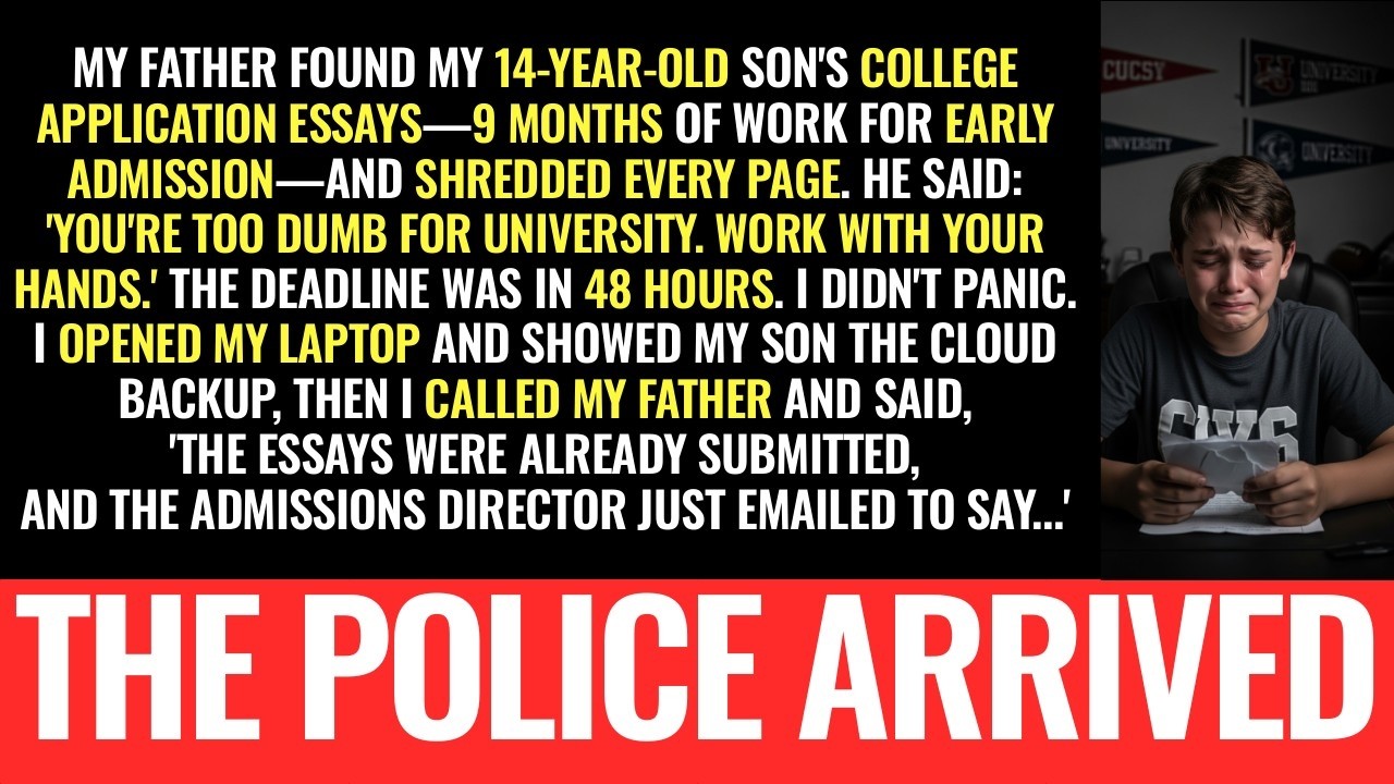 My father DESTROYED my 14-year-old's college essays—'YOU'RE TOO DUMB FOR UNIVERSITY'