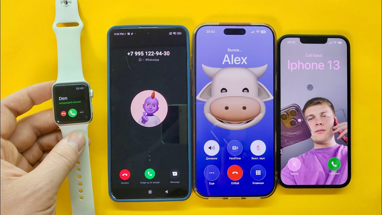 Incoming Call WhatsApp Apple Watch, iPhone 17 pm Xiaomi Redmi 13 iPhone 13