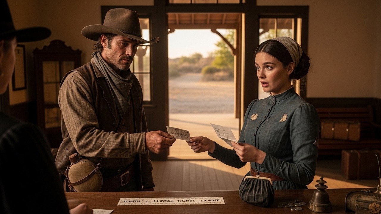 Cowboy Bought the Last Train Ticket, Gave It to Her and Said 