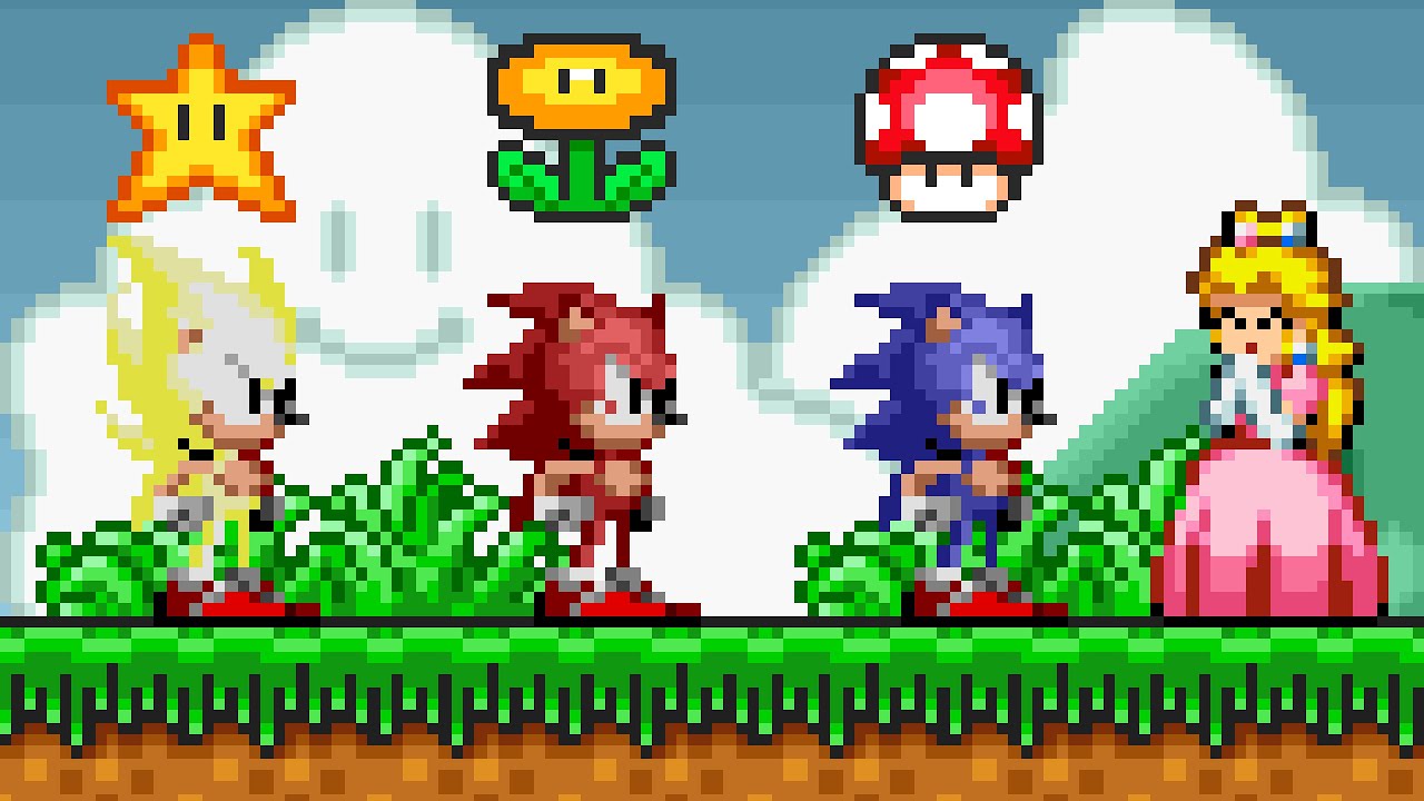 Sonic 1 in Super Mario Bros. 1 SNES (Sonic Boll 1.9.3). ᴴᴰ