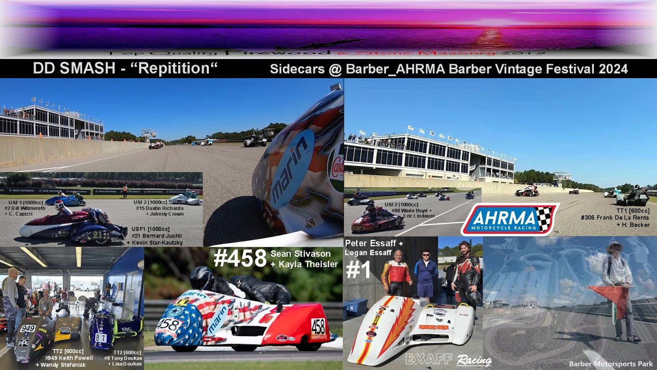 DD Smash - Repetition [Do it Again] : 2024 AHRMA Barber Vintage Festival_Sidecar Race 1 + 2 - 432 Hz