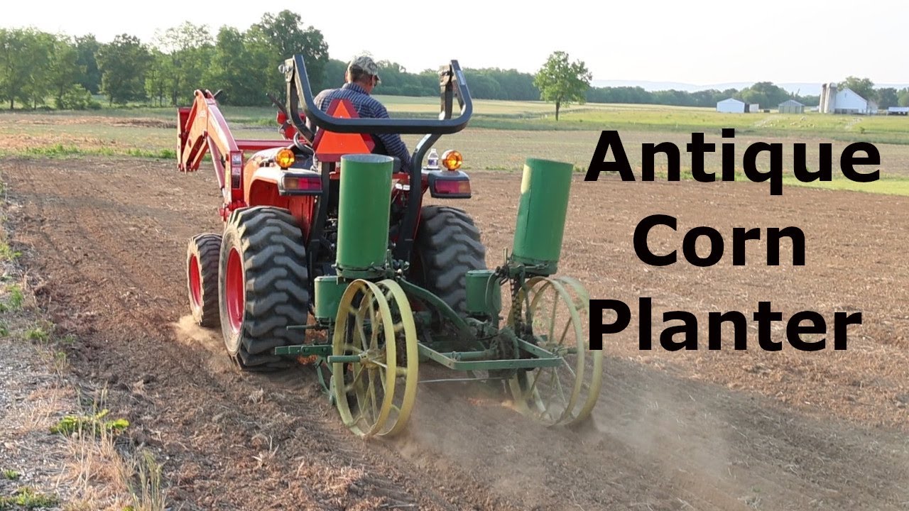 Planting Corn Using Antique Implements - 1915-1920 John Deer Corn Planter, 1950's Disc & Cultipacker