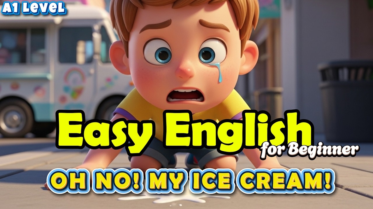He Dropped His Ice Cream! - English Story for Beginners - Shadowing English | #englishforbeginners