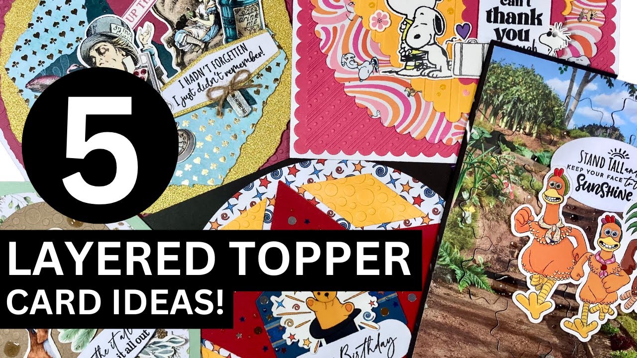 5 Layered Topper Style Cards | Easy Greeting Card Ideas | 5 Ways!